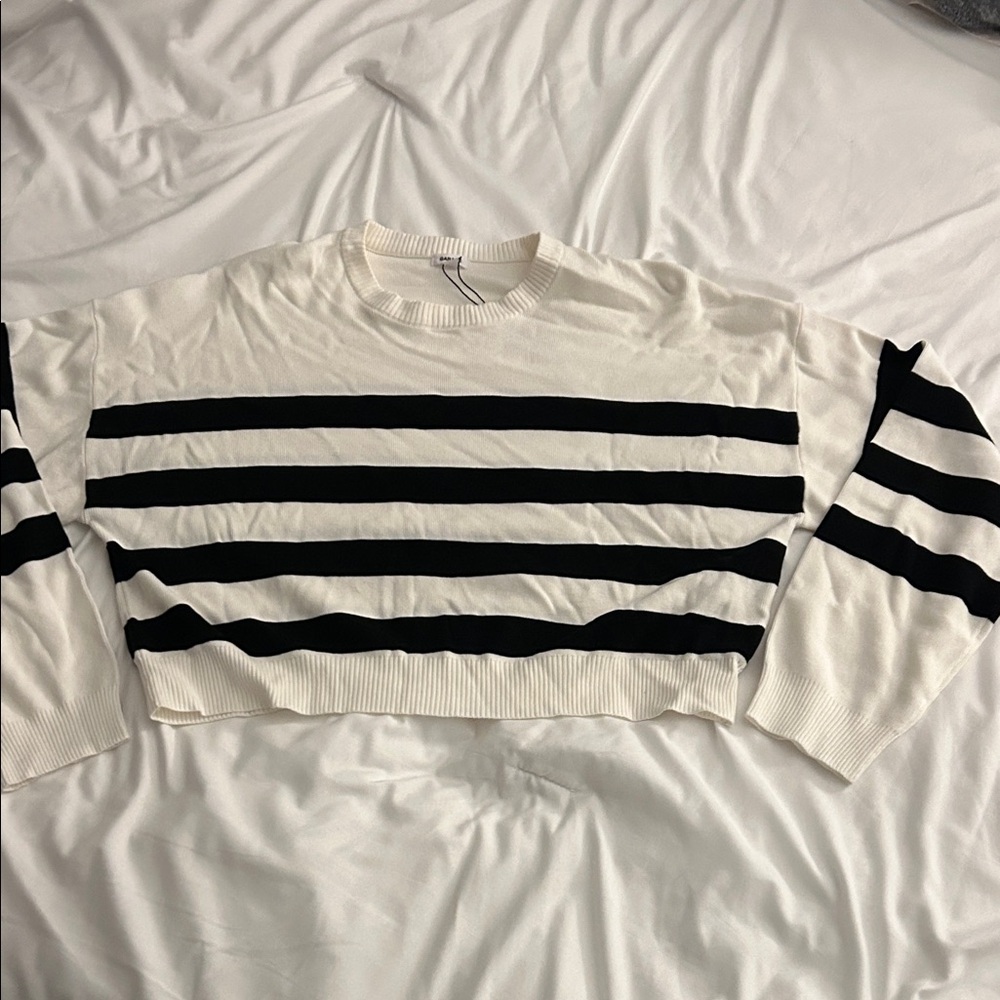 Garage Cream and Black Sweater